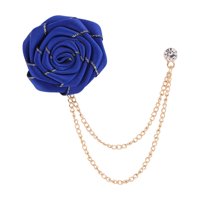 Magideal - Broche De Borla De Pétalos De Rosa, Prendedor De Solapa, Trajes De Hombre, Decoración De Moda, Broche De Traje De Novio, Cadenas Colgantes, Broches De Azul