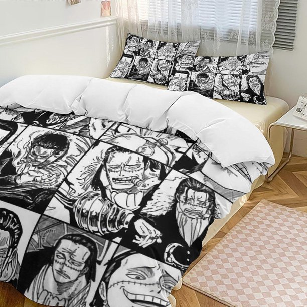 Sir Crocodile Bed Duvet Cover Funny Anime Cartoon Bedding Se Lightweight3 Piece Comforter Se, cases