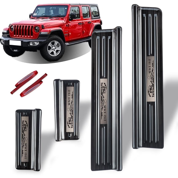 Protectores de umbral de puerta Rowa de acero inoxidable para Jeep Wrangler JL JT