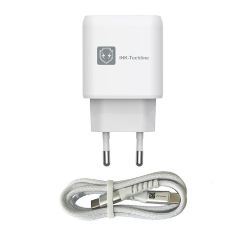 Ihk-Techline - Cargador 25W Carga Rápida Con Cable C A C Para Samsung Y Android