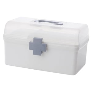 Magideal - Caja Organizadora De Almacenamiento De Medicamentos De 2 Niveles, Contenedor Organizador De Plástico Vacío, Estuche De Transporte De Primeros De Auxilios , 21,2X12X12,5 Cm 212X12X125 Cm