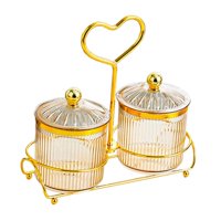 Bothyi - Bandeja Para Servir Frutos Secos Y Dulces, Bandeja Para Aperitivos Con Tapa Para Fiestas En La Sala De Estar, 2 Compartimentos Ámbar