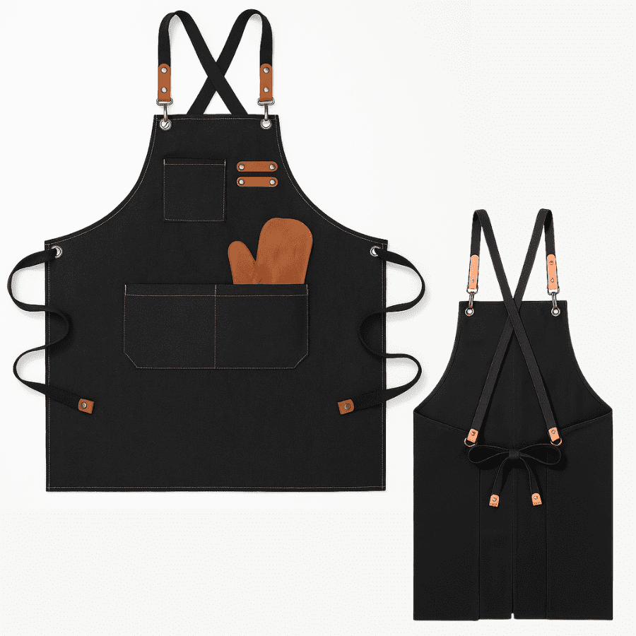 Telotenemos - Pechera Delantal Cocina Barbacoa Parrilla Premium Peluquero Negro Batman