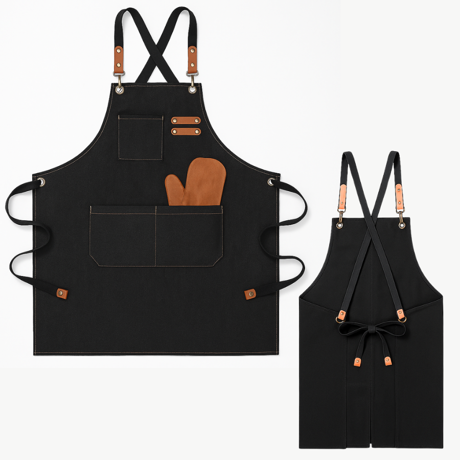 Telotenemos - Pechera Delantal Cocina Barbacoa Parrilla Premium Peluquero Negro Batman