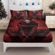 thumbnail image 1 of Fitted Sheet Set featuring in a Dark Knight-themed design with her iconic evil smile and red-black color scheme includes 1 fitted, 1 of 1