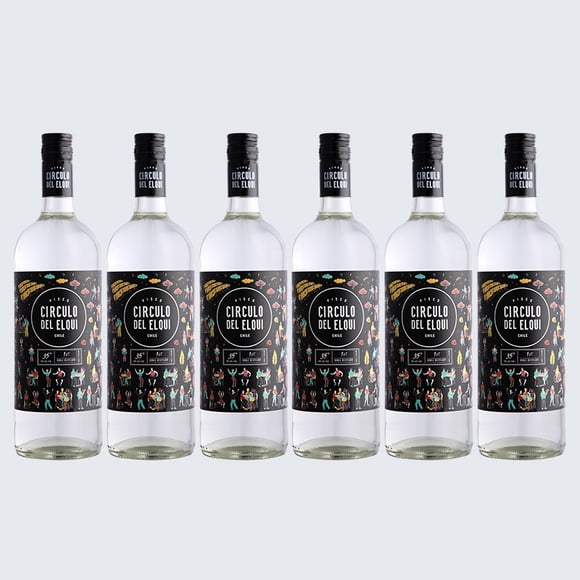 6X Pisco Circulo del Elqui Transparente 35° 1000cc
