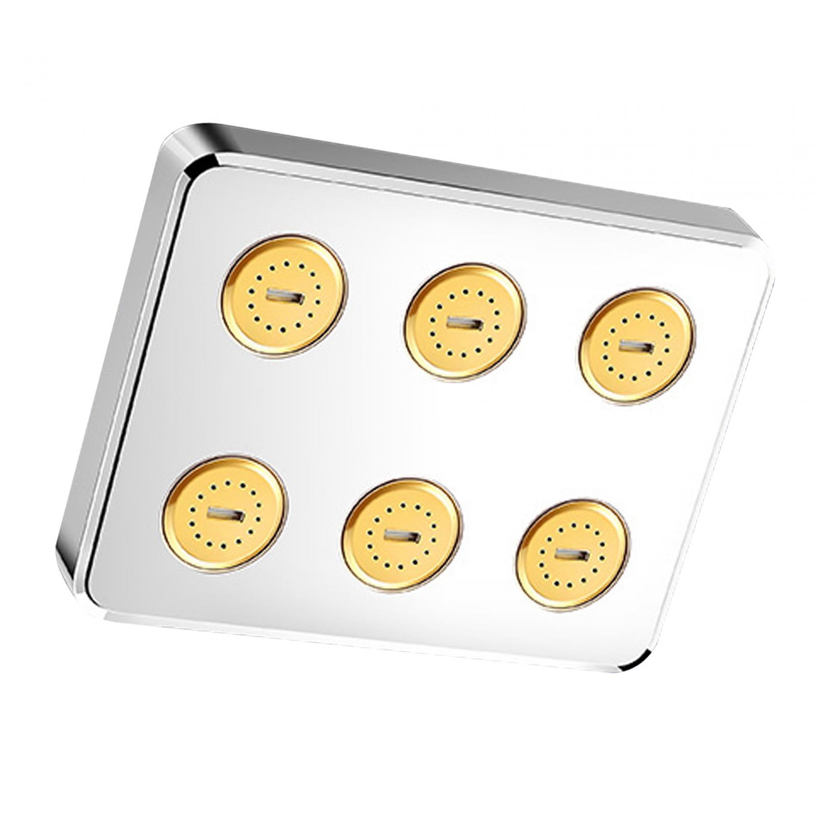 Magideal - Cabezal De Ducha De Lluvia, Grifo De Ducha, Multifunción, Fácil Instalación, Rociador De Ducha De Baño, Cabezal De Ducha Cuadrado Para Baño Doméstico Argén