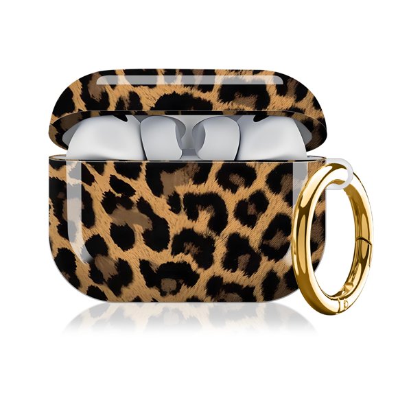 Estuche QQKVFNG para AirPod Pro 3 (2025) Leopardo Negro