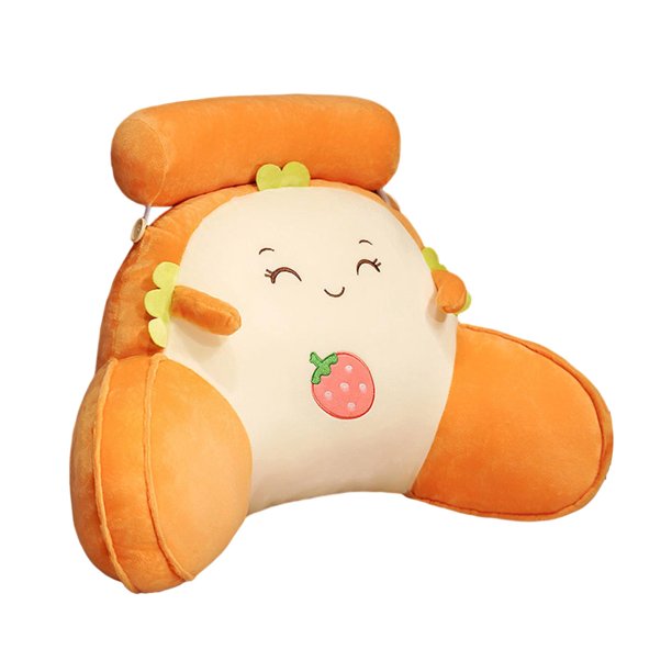 Cojín de reposo de cintura almohada de reposo en rollo de lectura de rollo de cuello desmontable con colchón de peluche para la silla del brazo para j M Fresa