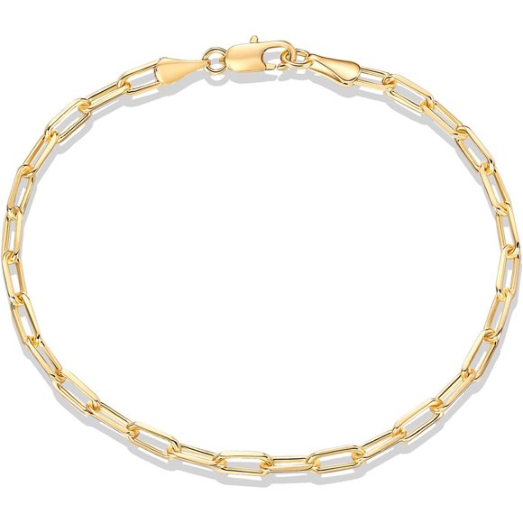 Pulsera PAVOI con baño de oro de 14 quilates, 3,6 mm, 7,5 pulgadas