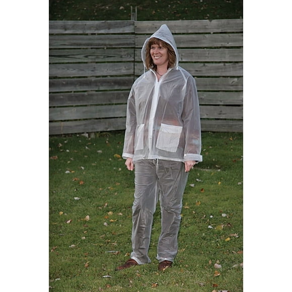 Traje impermeable Boulder Creek de vinilo transparente de tres piezas, tamaño grande