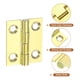 thumbnail image 4 of Uxcell 4 piezas de bisagras plegables, bisagras pequeñas de latón de 1 pulgada para puertas y gabinetes, 4 of 7