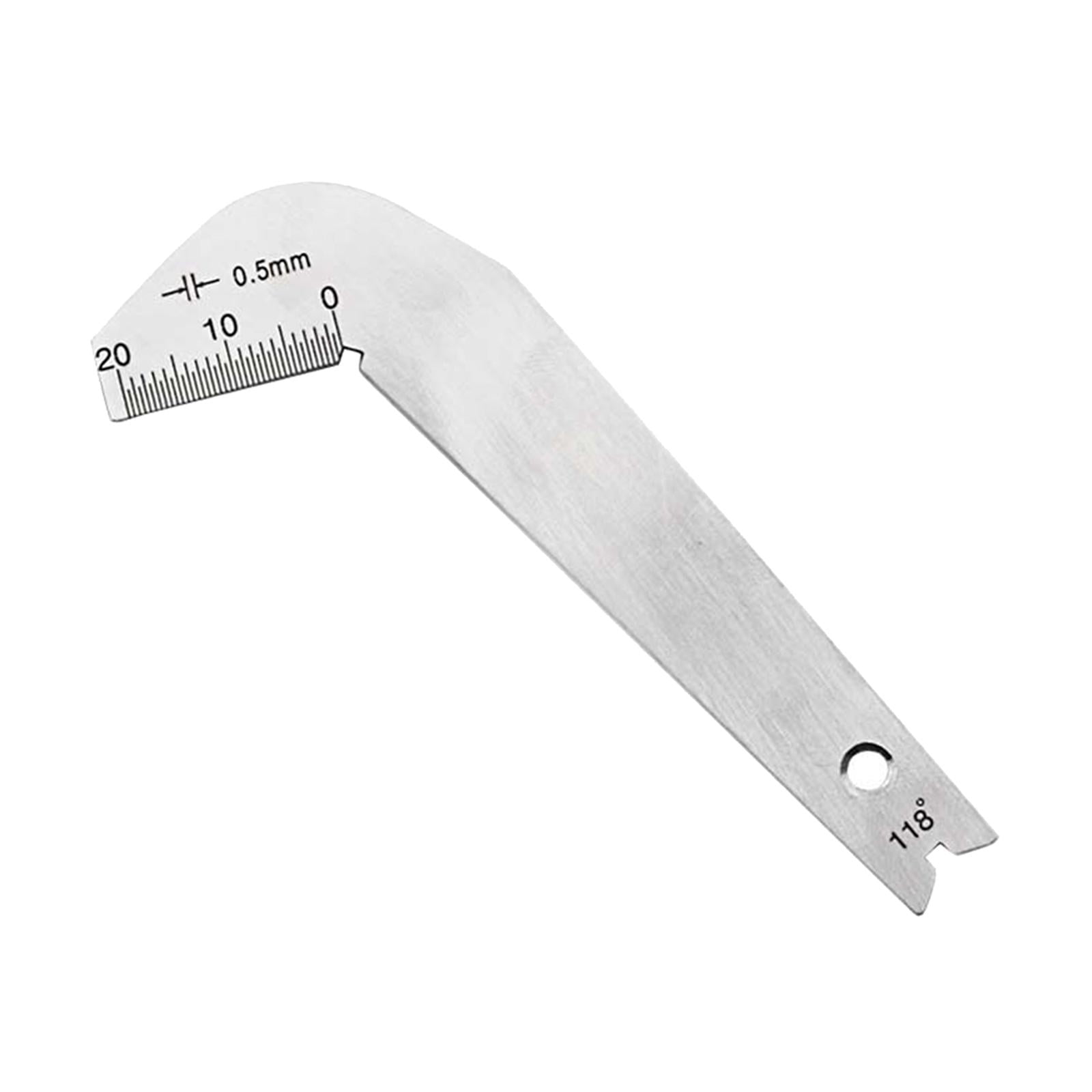 Magideal - Medidor De Ángulo De Broca De Acero Inoxidable, Herramienta De Medición De Resistencia Al Desgaste De 118 Grados, Transportador De Molienda, Plantilla