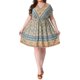 thumbnail image 2 of Vestido Boho Floral con Cuello en V y Hombros Caídos para Mujer de Talla Grande Agnes Orinda, Vestidos de Playa con Cintura Ajustable, Talla 2X Beige, 2 of 5