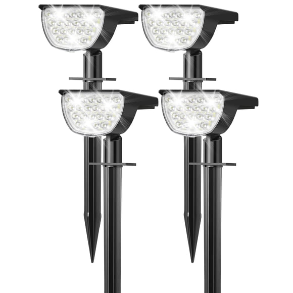 Focos solares GKGG de 76 LED, IP65, impermeables, paquete de 4