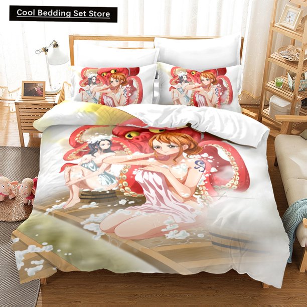 x1870 Bed SheetsBoa Hancock Bedding Set Twin Full Size Empress Bed Set Aldult Kid Bedroom Duvetcover Sets 3-Piece Bedding Set (1 Duvet Cover + 2 Pillow Shams) nj1870