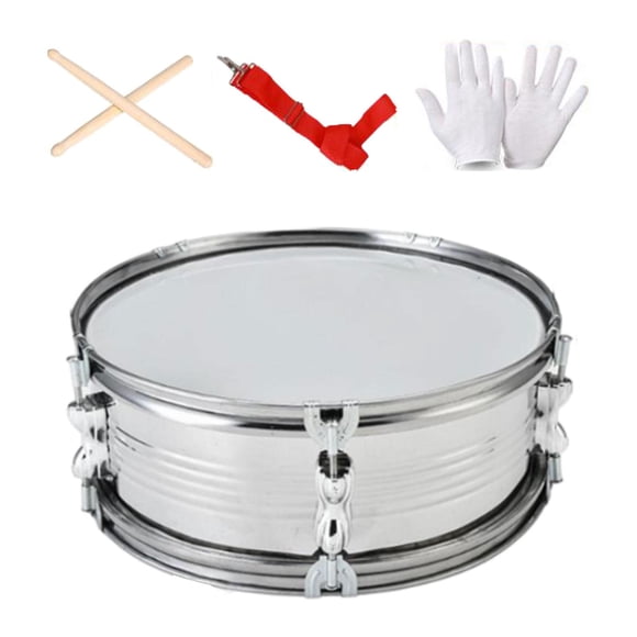 Instrumento De Percusión De Aprendizaje De Música De Tambor De Trampa De 13 Pulgadas Para Adultos Niños Plata Monofónica