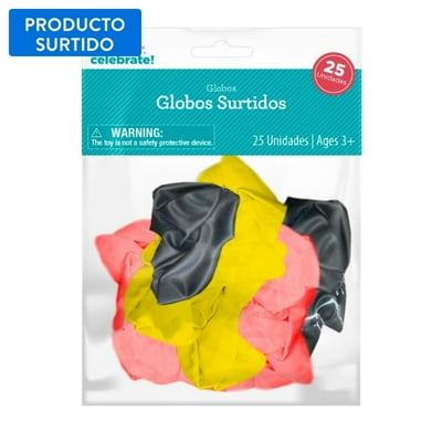 Set 25 Globos Surtidos (Negro-Amarillo-Rojo) Way To Celebrate