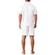 thumbnail image 3 of INSPIRE CHIC Conjunto de Pijama de Satén para Hombre de Manga Corta con Botones a Rayas Ropa de Dormir Sedosa Conjunto de Pantalones Cortos XL Blanco, 3 of 5