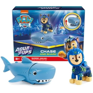 Set De Figuras De Acción Paw Patrol Aqua Pups Chase Con Tiburón