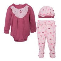 Pillin - Set 3 Piezas Recién Nacido Niña Algodón Orgánico Conejitos