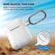 thumbnail image 2 of Funda de silicona ATUAT para AirPods 1ª y 2ª generación con llavero – Blanco, 2 of 7