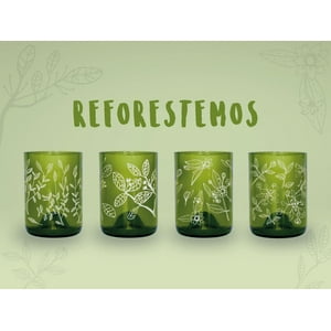 Green Glass - Reforestemos Juego De 4 Vasos Verde