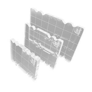 Magideal - 3 Bloques De Sellos Acrílicos Con Líneas De Cuadrícula, Placas De Transferencia Cuadradas, Herramientas De Sellos Transparentes Y Livianas, Bloques De