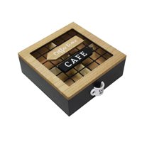 Fliperex - Caja De Te 4 Divisiones Tapa Con Diseño Decorativa Decohogar