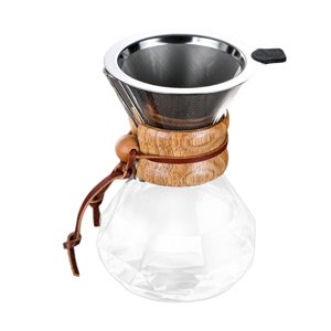 Magideal - Cafetera Cafetera, Cafetera Manual Con Goteo De Café Barista De Alto Borosilicato Con Escala Hervidor De Reutilizable De Alta Resistencia Al 800Ml Con Filtro