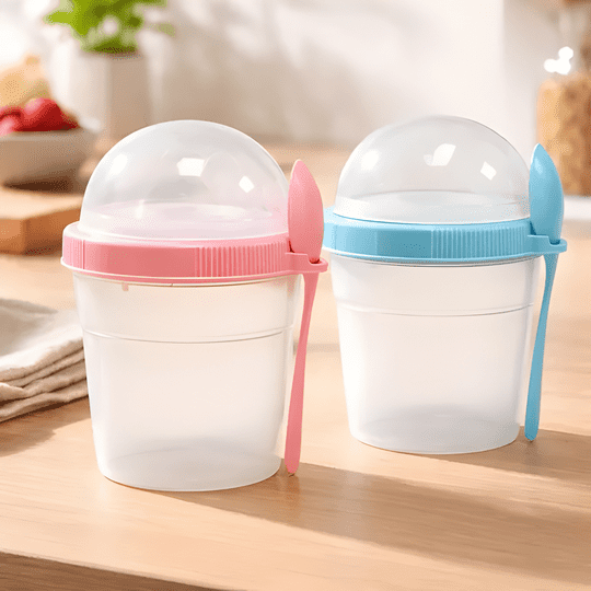Genérico - Set 2 Vasos Para Yogurt Y Cereales 500 Ml
