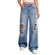 thumbnail image 4 of Jeans de Pierna Ancha Rotos - Color Azul azul M, 4 of 5