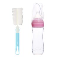 Bothyi - Alimentador De Alimentos Para Bebés Cuchara Para Apretar Botella Utensilios Para Comer Para Bebés Para Niños Pequeños Rosa