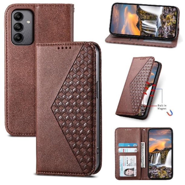 Funda Flip FOXDOCK para Samsung Galaxy A05S , Estilo Billetera con Diseño Rombo, Correa de Mano y Soporte, Uso Diario