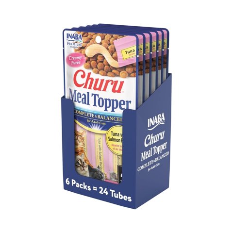 Caja Churu Gato Meal Topper Atún Con Salmón 6 Un. (24 Tubos)