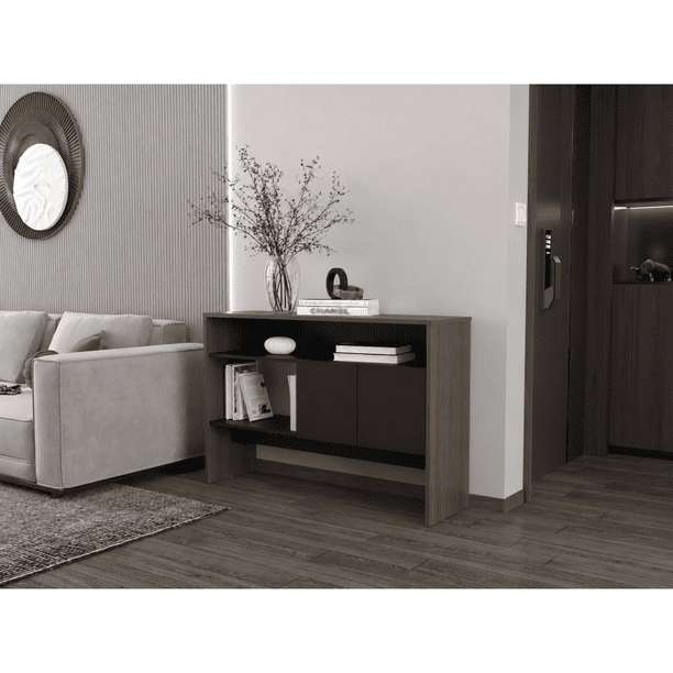 Mueble Arrimo Organizador 2 Puertas Bellagio Siena Y Wengue 80x120x35 Cm