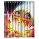 thumbnail image 1 of Cortina de ducha con diseño de cometa y cara sonriente, con ganchos, 66 x 72 pulgadas, 1 of 3