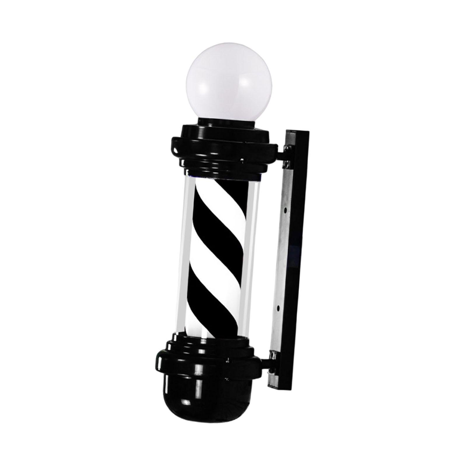 Magideal - Luz De Poste De Barbero De 23,6 Pulgadas,Señal Abierta De Barbería De Peluquería,Señales Clásicas,Luz De Señal Abierta De Salón Impermeable Para Salón Blanco Negro