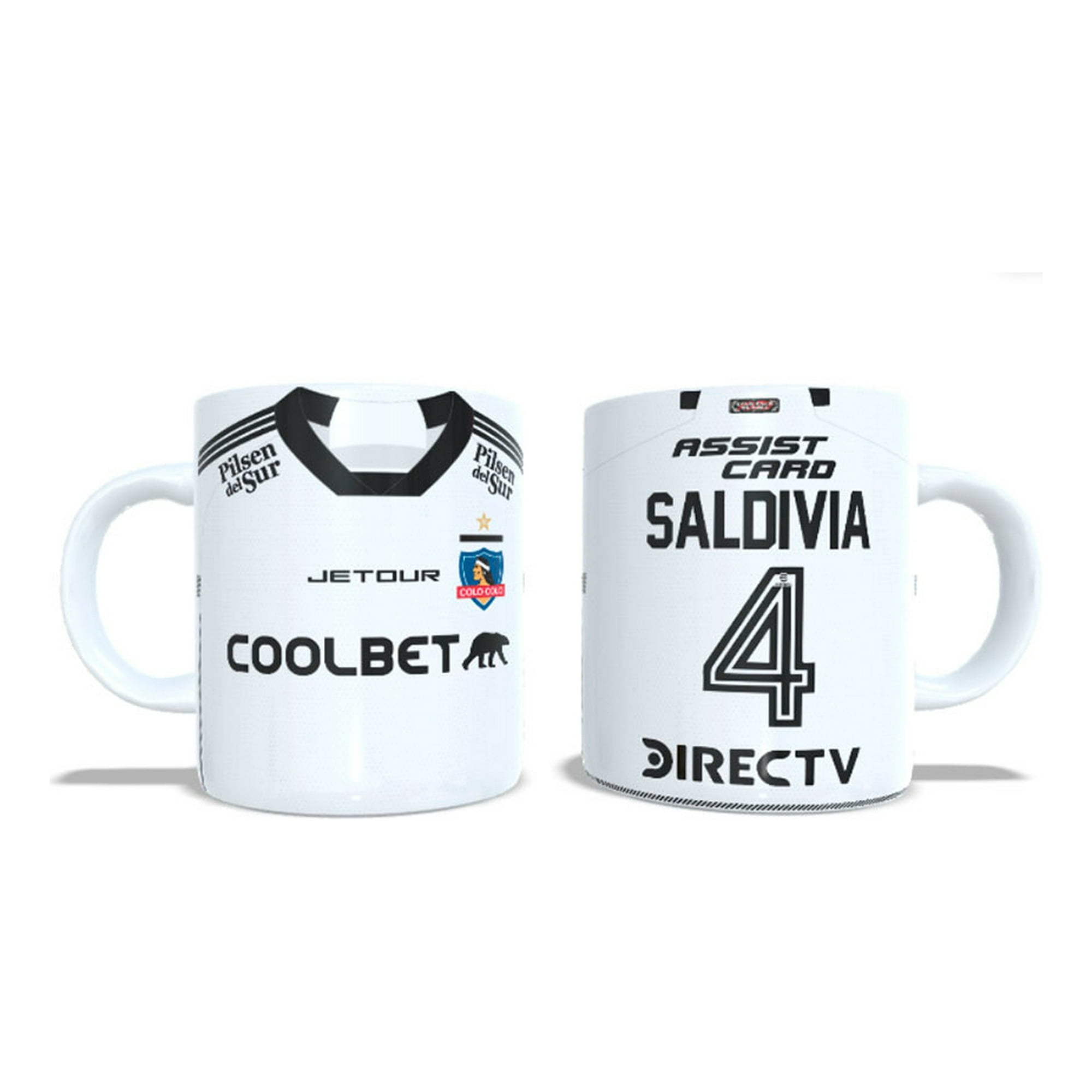 Arumistorechile - Tazon Taza + Porta Vaso Colocolo 2024 Blanca - Alan Saldivia