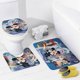 thumbnail image 4 of La casa de Mickey de Disney-theme 4-Piece Shower Curtain Set with Rugs, Waterproof Bathroom Decor Set Includes Bath Mat, U-Shaped Rug, Toilet Lid Cover and Curtain with Hooks, 4 of 6