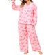 thumbnail image 4 of Agnes Orinda Conjuntos de Halloween para Mujeres Talla Grande Pijama con Estampado de Lazo y Botones, 4 of 8