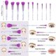 thumbnail image 2 of Juego de 10 brochas de maquillaje con mango transparente de cristal, brocha para base, corrector y sombra de ojos., 2 of 6