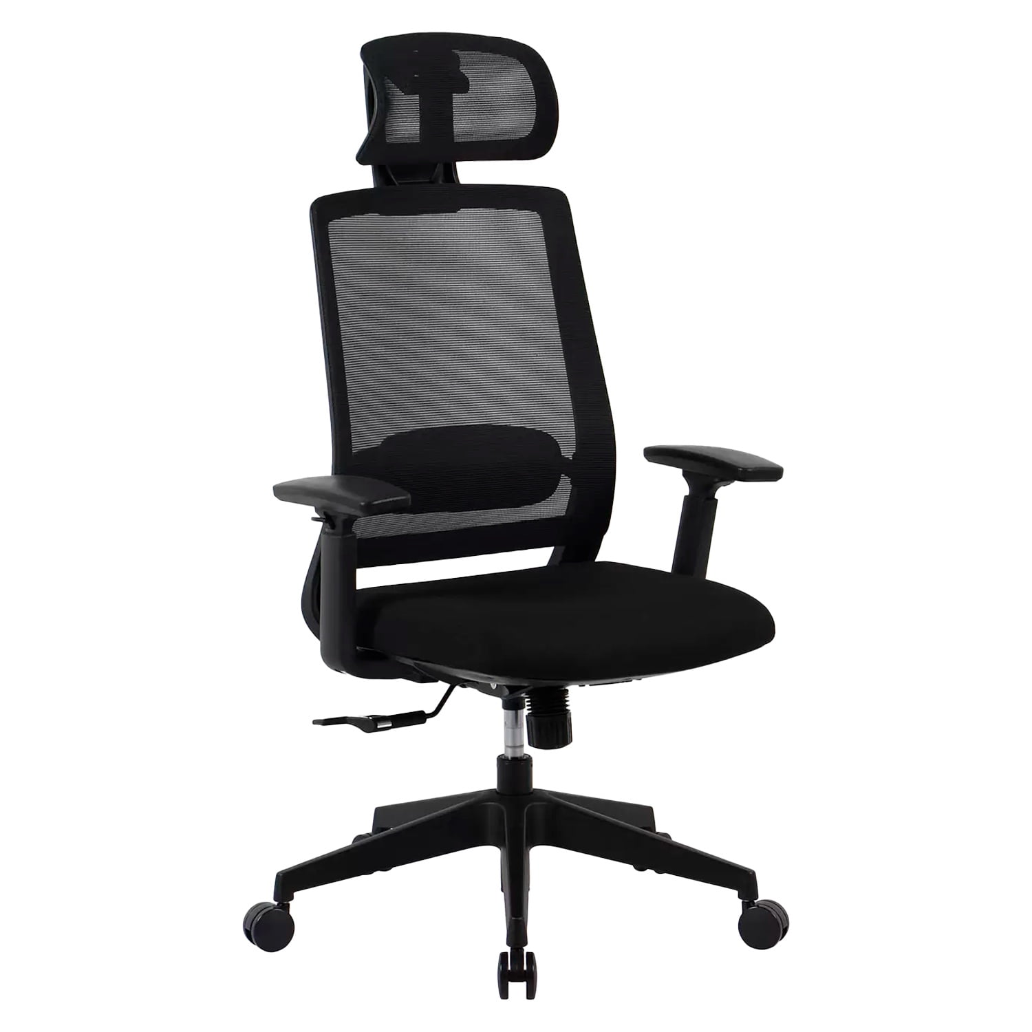 Ofixchile - Silla De Escritorio Ades Negro Sop Lumbar Ajust C/cabecero Oficina Ofix