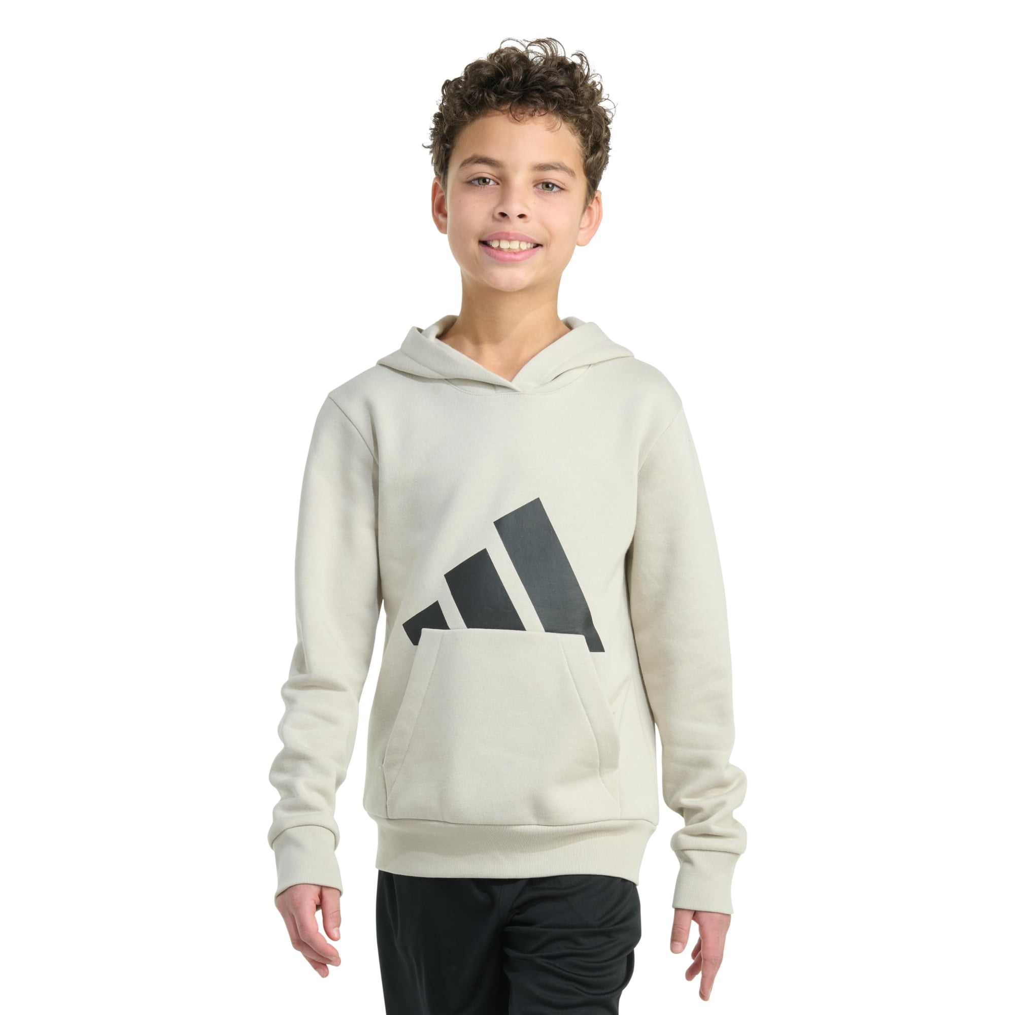 Sudadera Con Capucha Adidas De Manga Larga Para Niños, Forro Polar Essential Big Logo