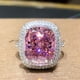 thumbnail image 1 of Elegant Big Pink Zirconia Wedding Ring for Bridal Party and Valentine's Day Gift, 1 of 3