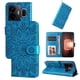 thumbnail image 3 of Funda tipo cartera FOXDOCK para Realme GT3 , diseño girasol en relieve, cuero PU, cierre magnético, soporte y tarjetero, 3 of 5