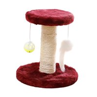 Ioensy - Rascador Para Gatos Con Pelota De Juguete, Rascador Interactivo Para Gatos, Color Rojo