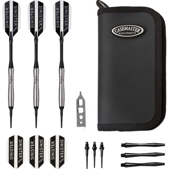 Darts Viper Sinister, punta blanda de tungsteno, 18 g, con funda Casemaster