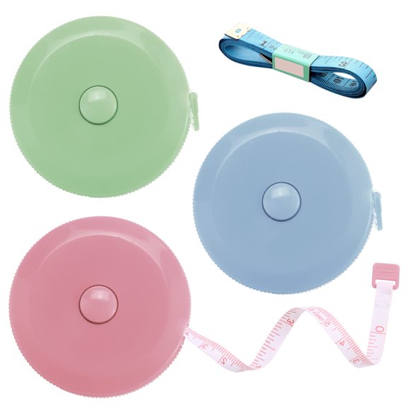 Cinta Métrica BUSHIBU 150 cm Pack de 3 (Verde, Azul, Rosa)