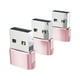 thumbnail image 3 of 3 Piezas Tipo C 3.1 A USB 2.0 Adaptador De Transmisión De Datos Para Auriculares Rosa, 3 of 5